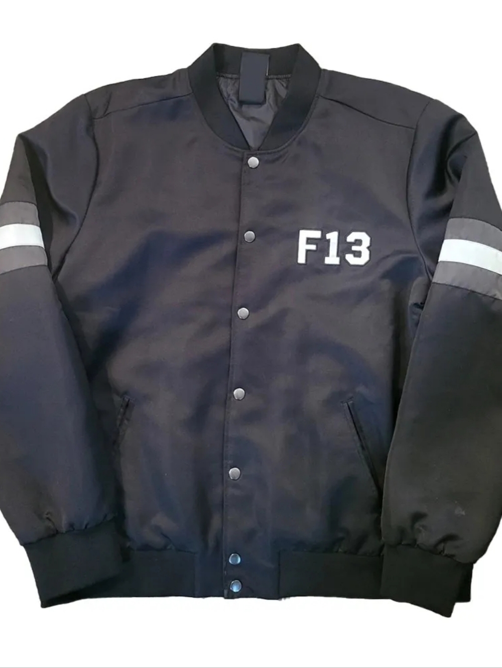 NEW Friday The 13th F13 Jason Voothees Black Bomber Jacket - Oversized XS - Picture 4 of 5